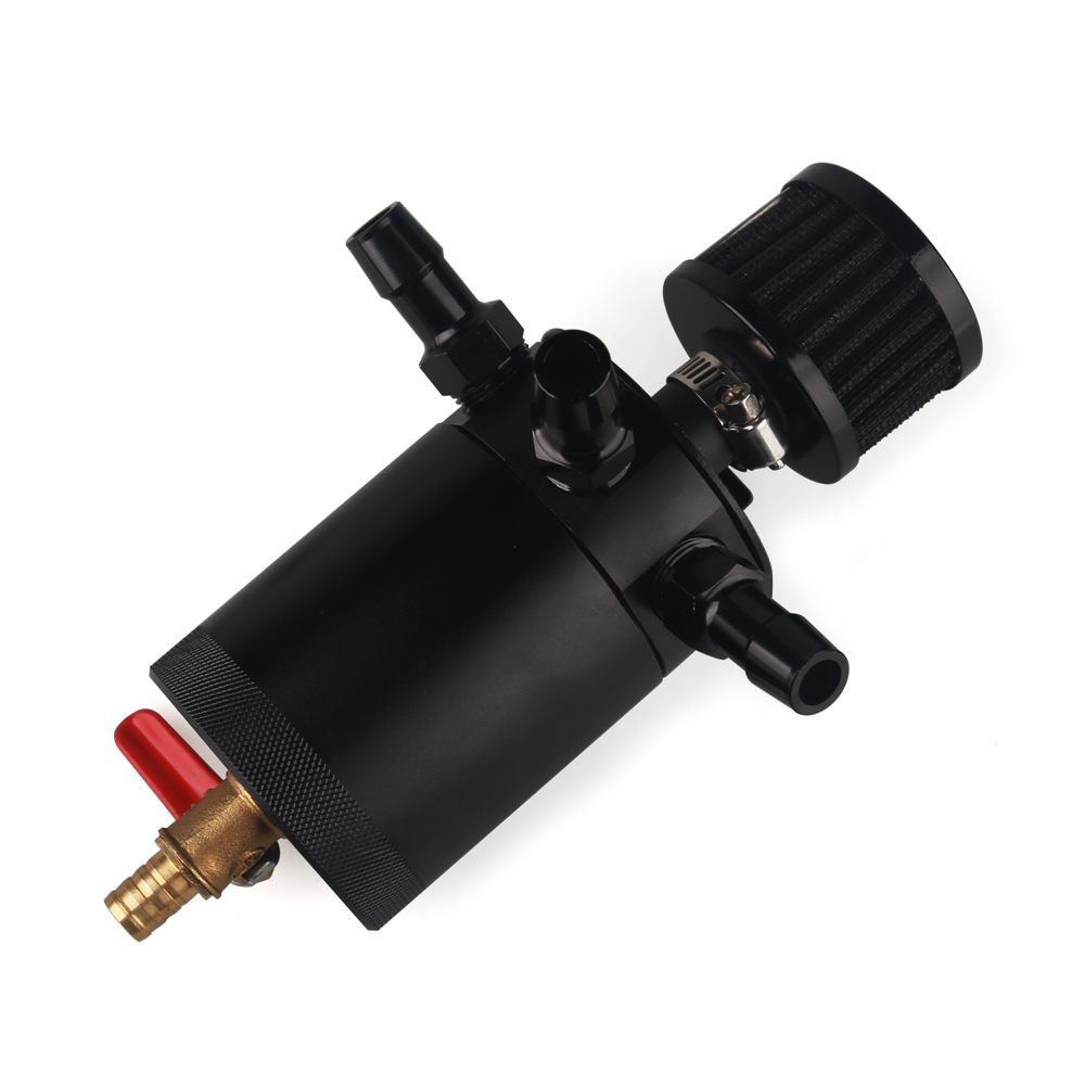 Oil Drain Tank - Universal 3-Port/2-Port Compact Baffled Oil Catch